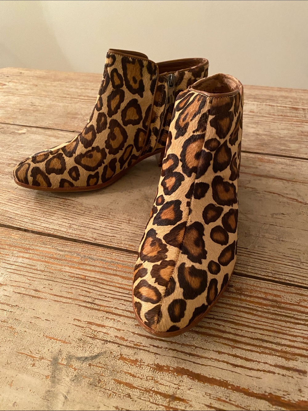 Sam Edelman Leopard Print Fur Ankle Booties
